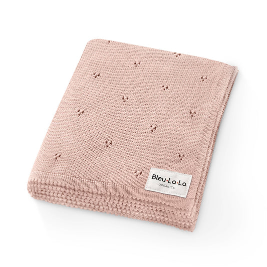 100% Organic Cotton Pointelle Swaddle Receiving Baby Blanket: Ballet Slippers