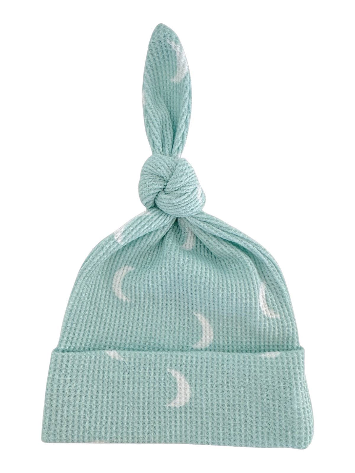 Organic Waffle Knot Beanie, Light Blue Moon: 0 - 3 mo.