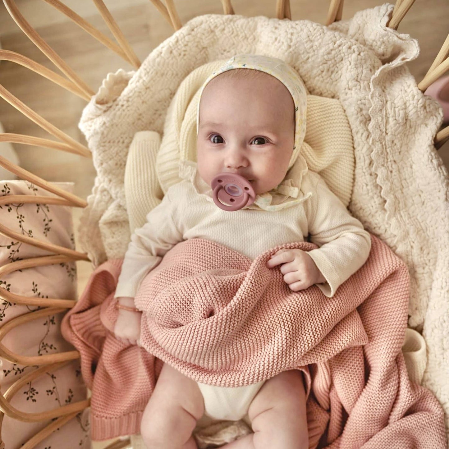 100% Organic Luxury Cotton Swaddle Receiving Baby Blanket: Oatmeal