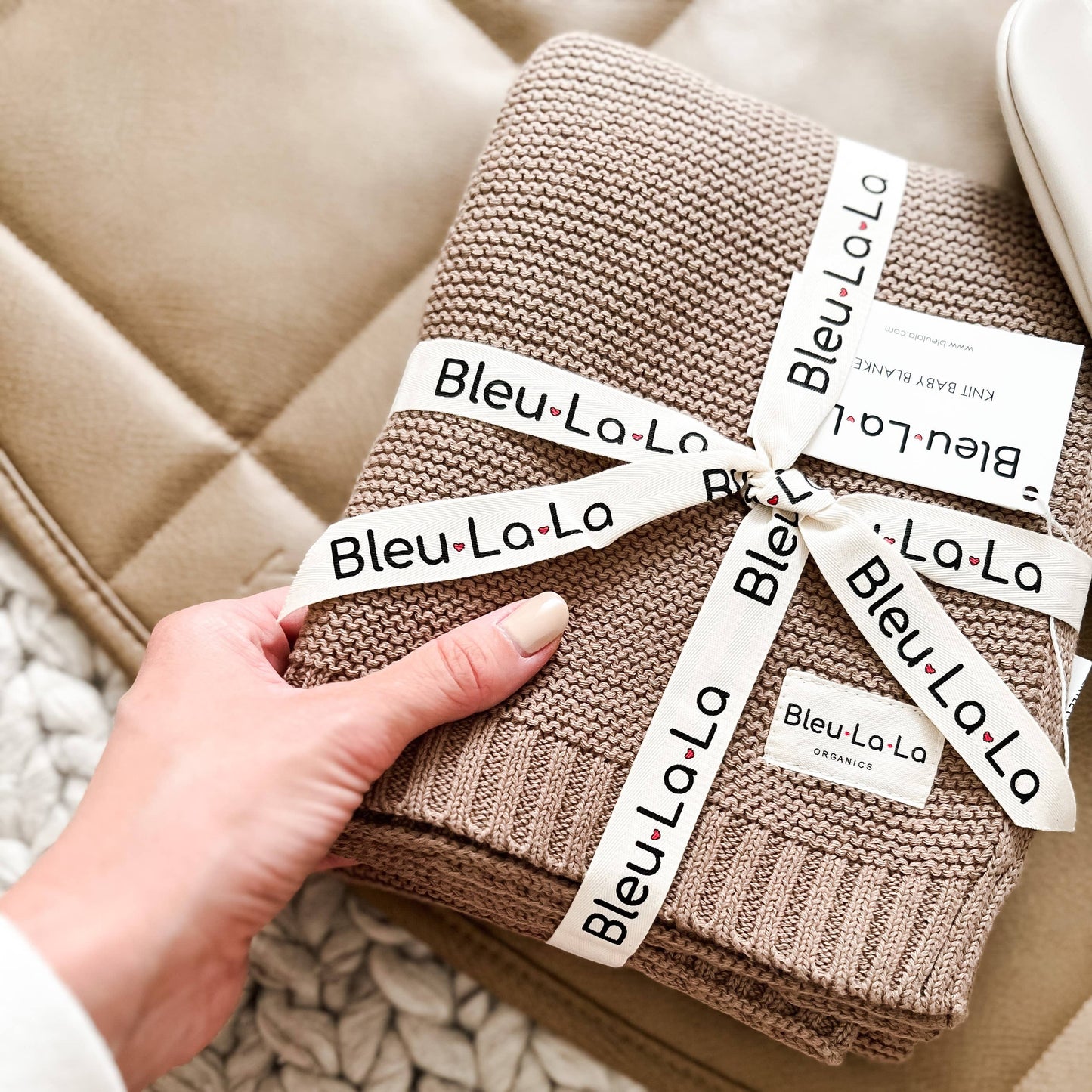 100% Organic Luxury Cotton Swaddle Receiving Baby Blanket: Oatmeal