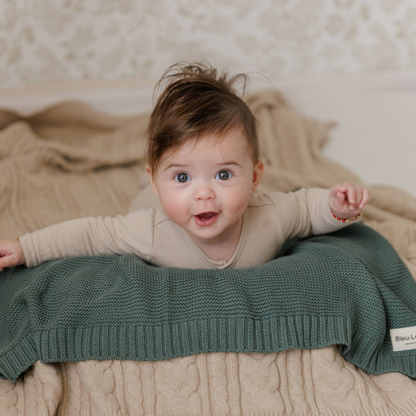 100% Organic Luxury Cotton Swaddle Receiving Baby Blanket: Oatmeal