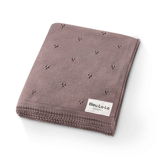 100% Organic Cotton Pointelle Swaddle Receiving Baby Blanket: Sugar Plum