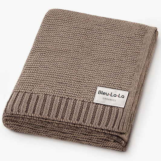 100% Organic Luxury Cotton Swaddle Receiving Baby Blanket: Mocha