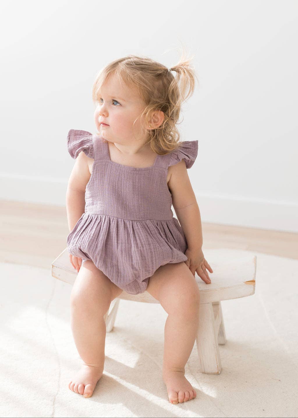 Flutter Bubble Romper | Lilac: 0/6M