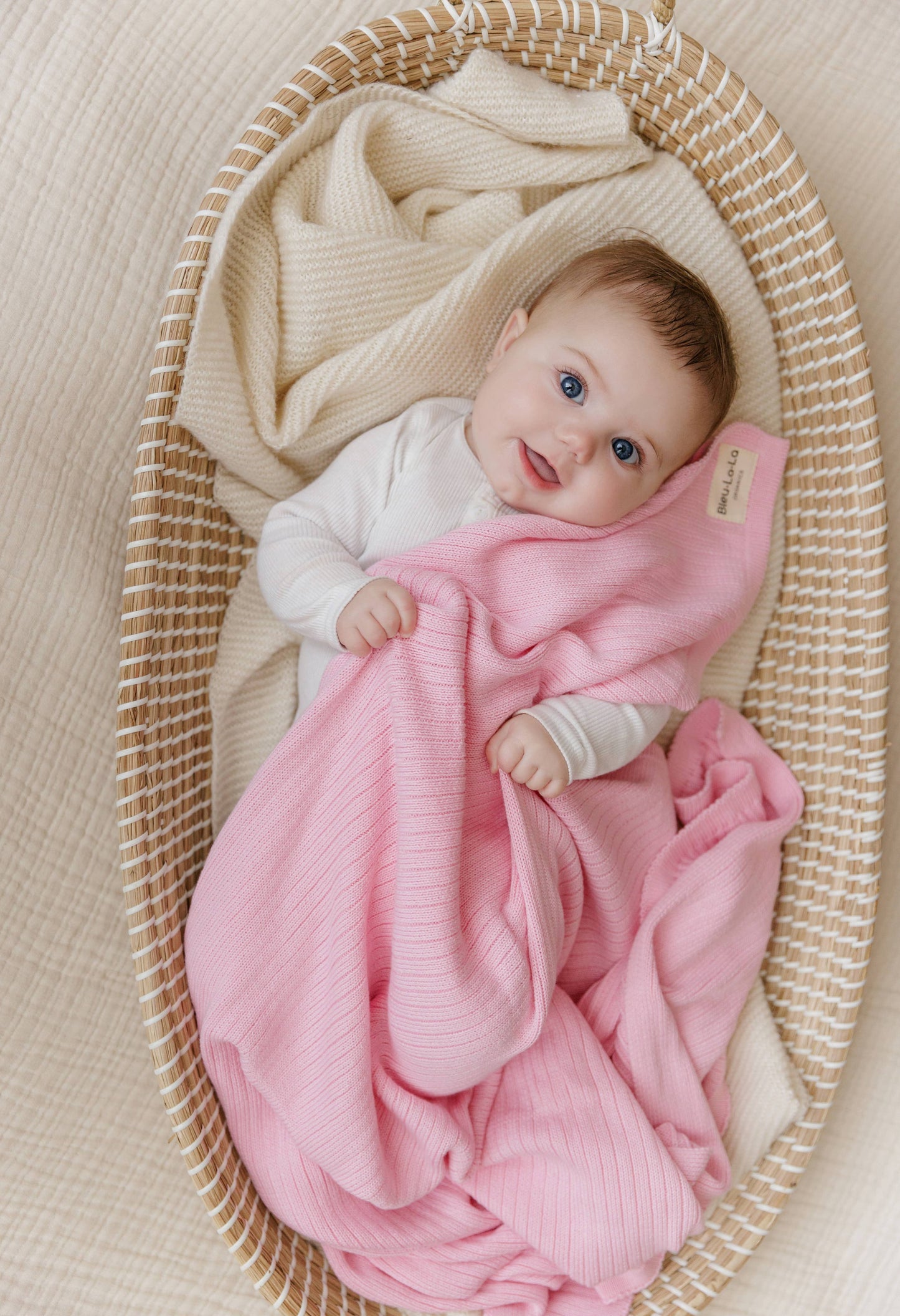 NEW! 100% Luxury Organic Cotton Ribbed Baby Swaddle Blanket: Oatmeal