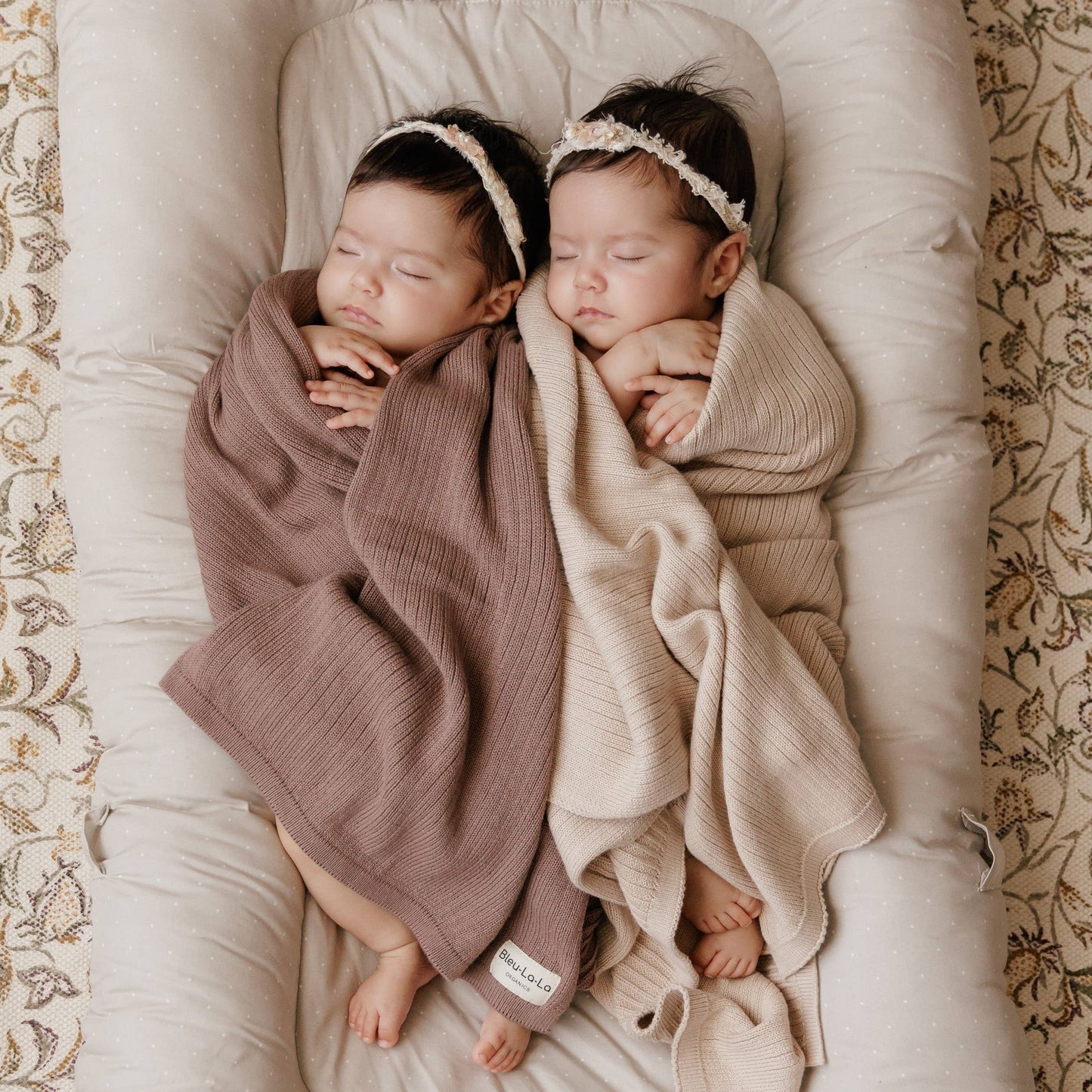 NEW! 100% Luxury Organic Cotton Ribbed Baby Swaddle Blanket: Oatmeal
