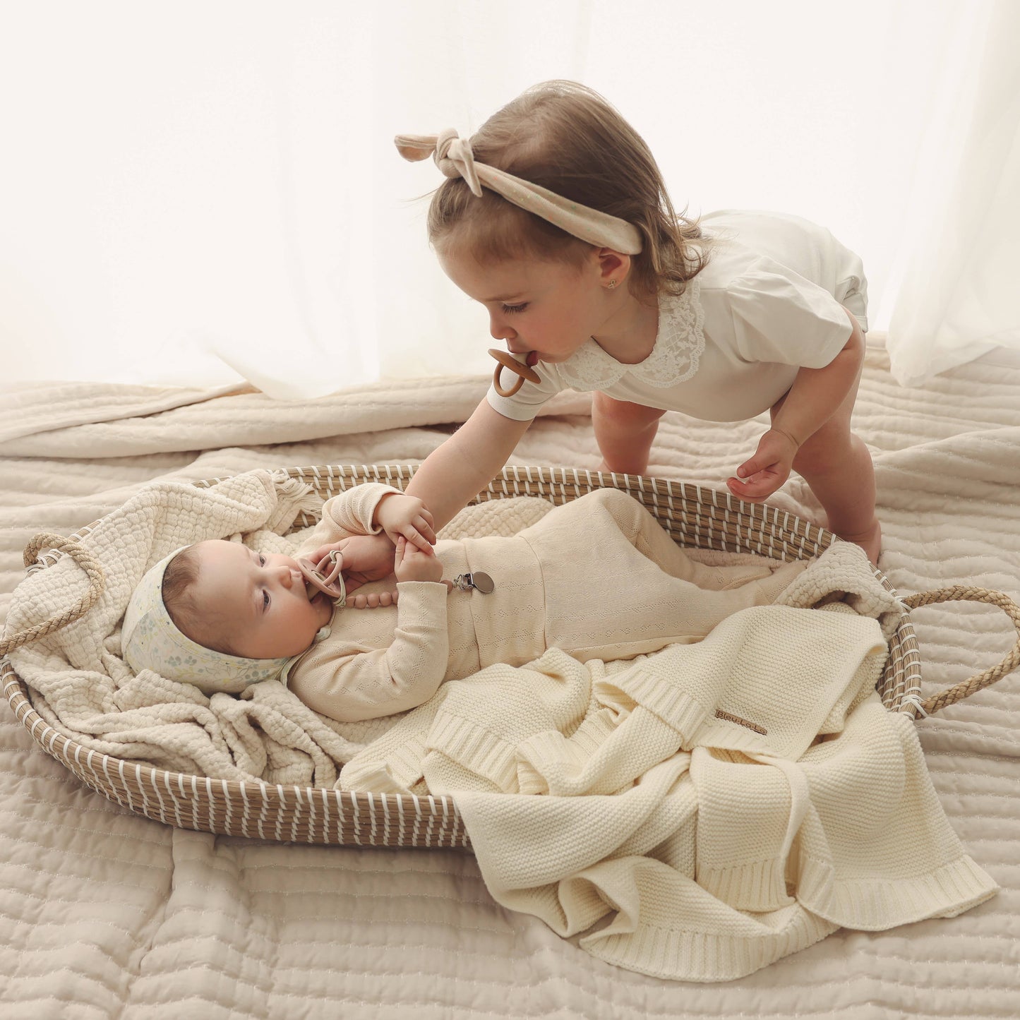 100% Organic Luxury Cotton Swaddle Receiving Baby Blanket: Oatmeal