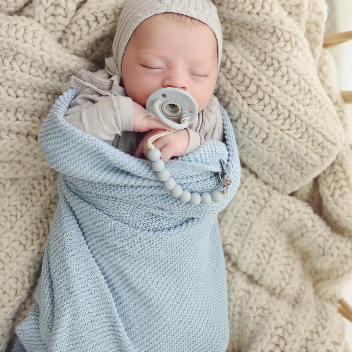100% Organic Luxury Cotton Swaddle Receiving Baby Blanket: Oatmeal