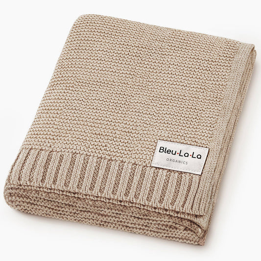 100% Organic Luxury Cotton Swaddle Receiving Baby Blanket: Oatmeal