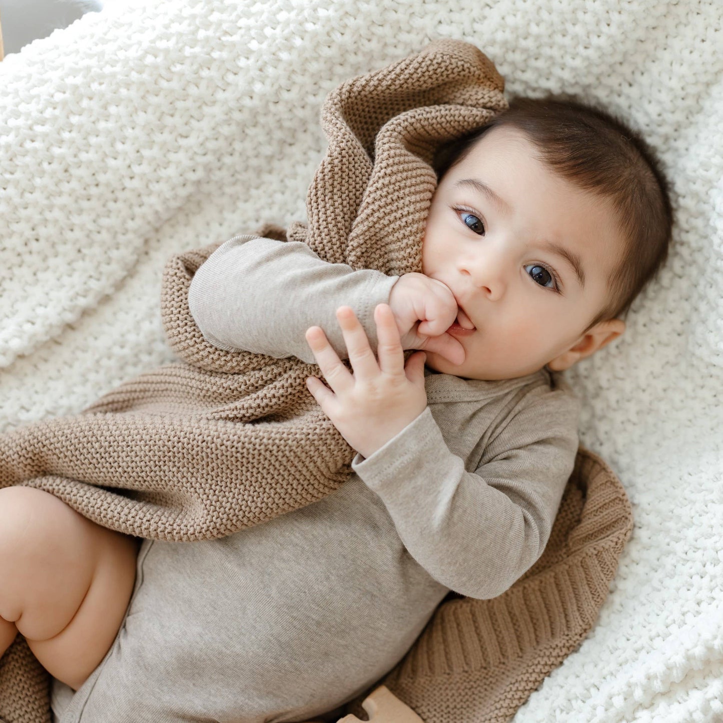 100% Organic Luxury Cotton Swaddle Receiving Baby Blanket: Oatmeal