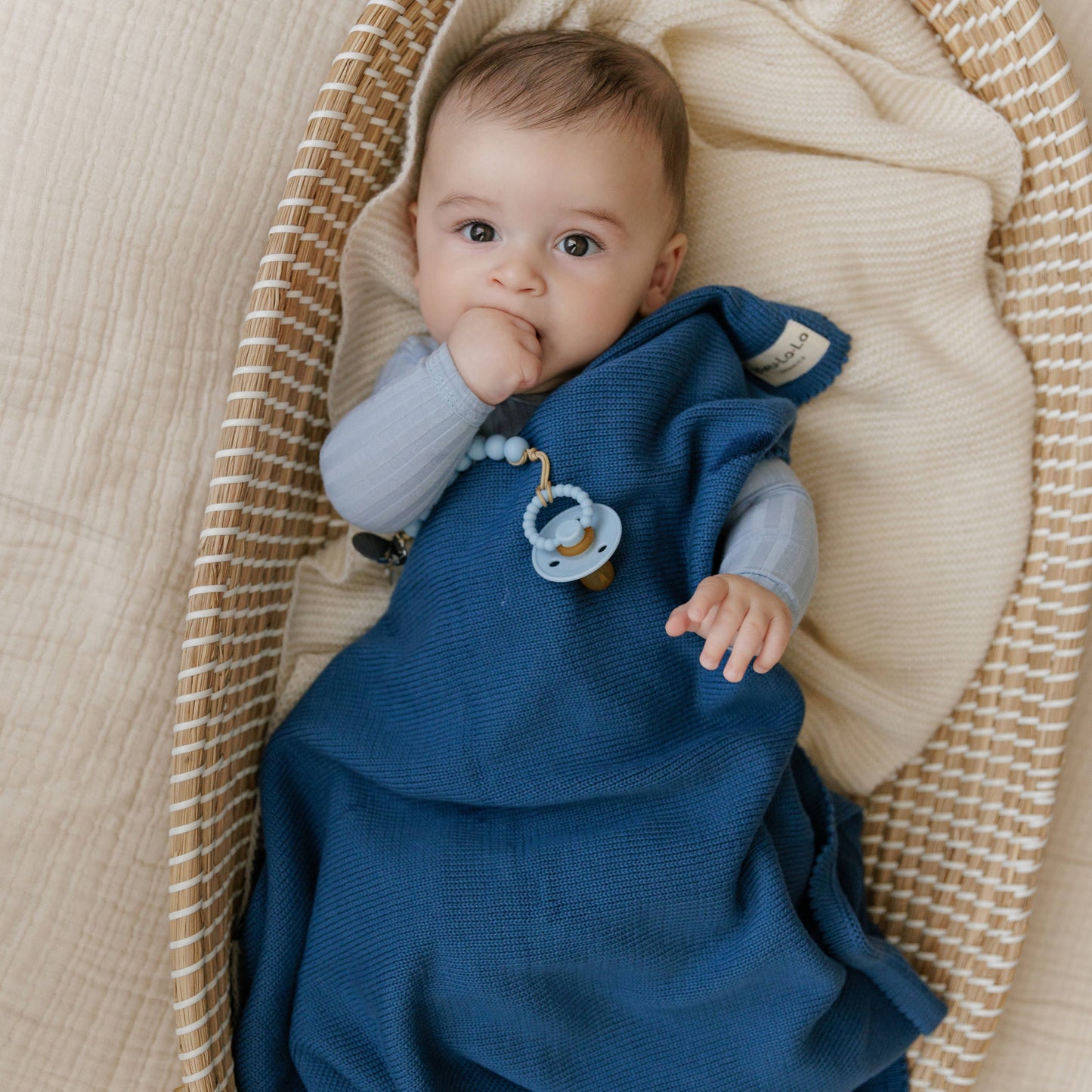 NEW! 100% Luxury Organic Cotton Ribbed Baby Swaddle Blanket: Oatmeal