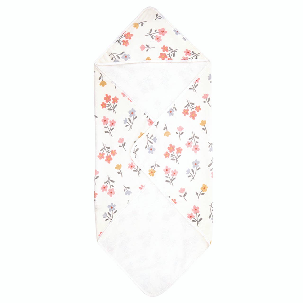 Hooded Towel - Floral: 100% Cotton / 33" Square