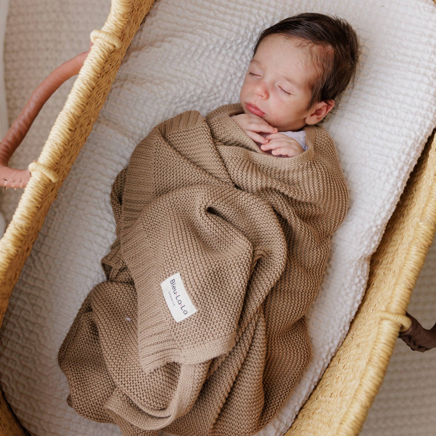 100% Organic Luxury Cotton Swaddle Receiving Baby Blanket: Oatmeal