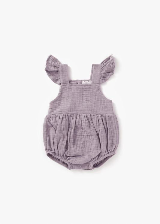 Flutter Bubble Romper | Lilac: 0/6M
