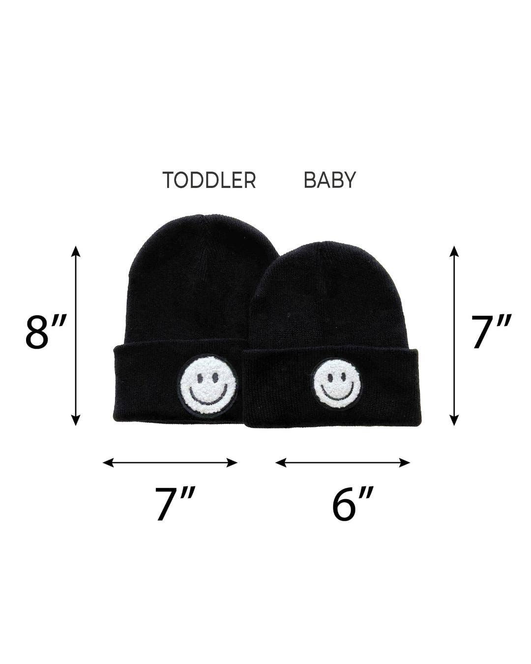 Smiley Baby & Kids Beanie | Black: Baby