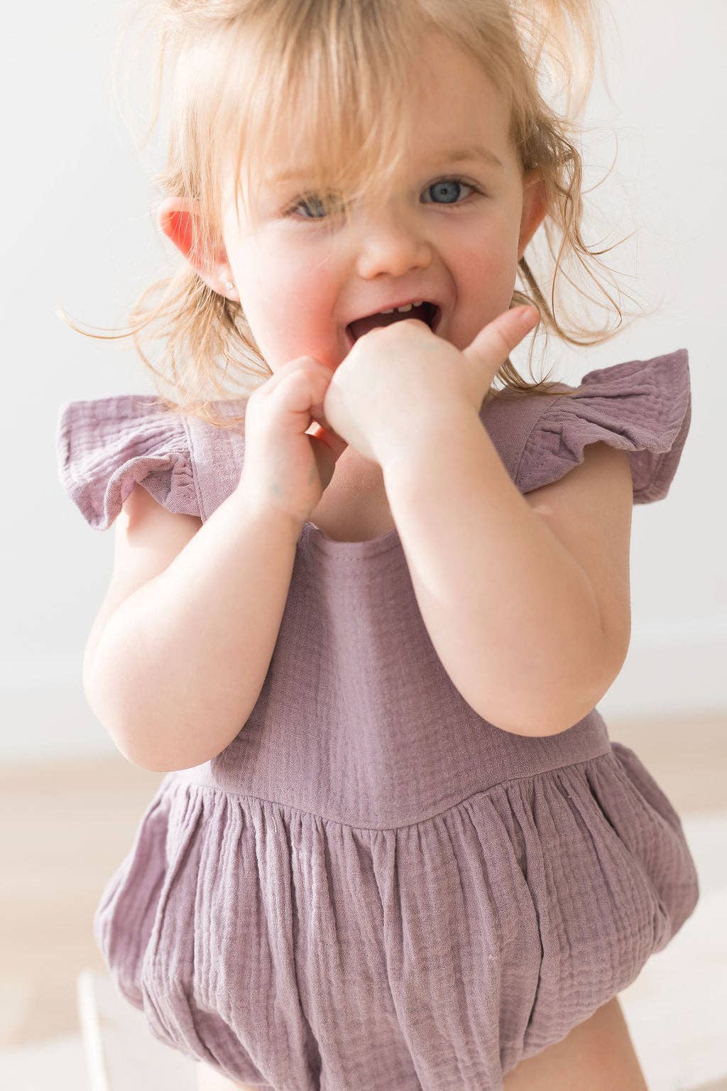 Flutter Bubble Romper | Lilac: 0/6M