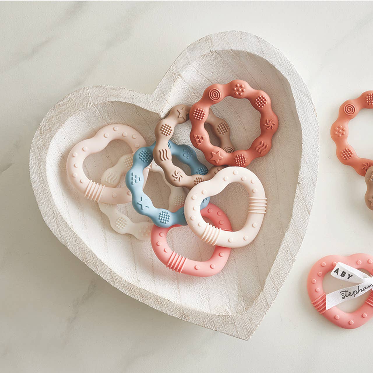 Teether - Pink Heart: Silicone / 3.5" Dia