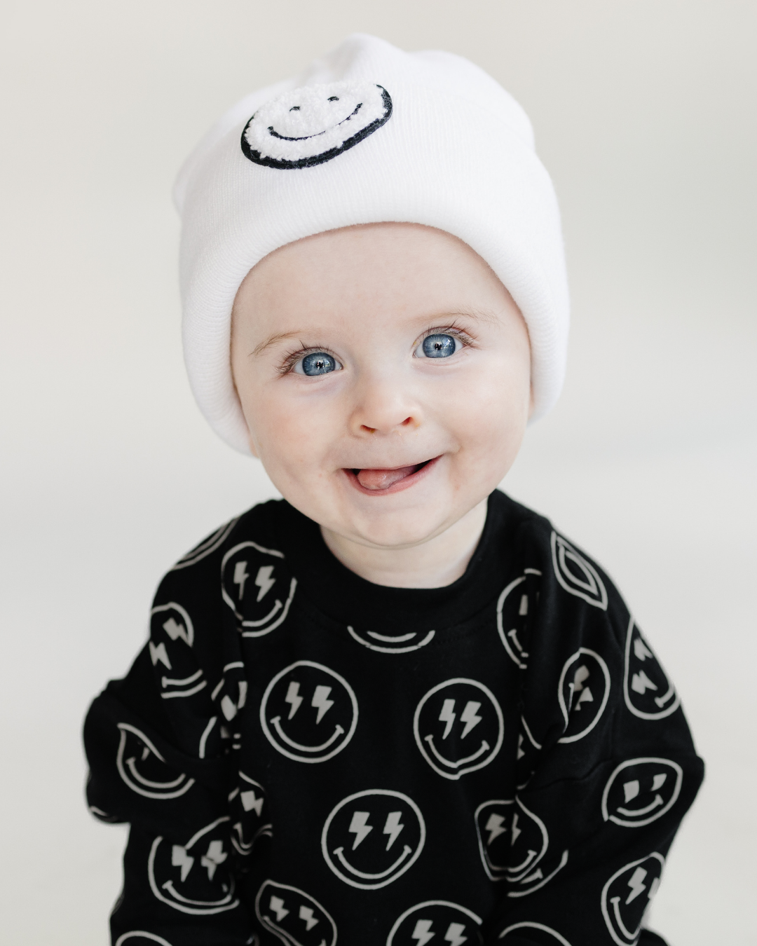 Smiley Baby & Kids' Beanie | White: Baby