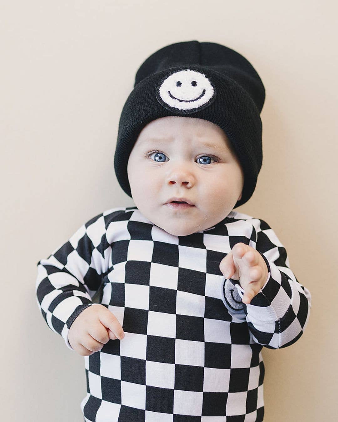 Smiley Baby Kids Beanie | Black: Toddler