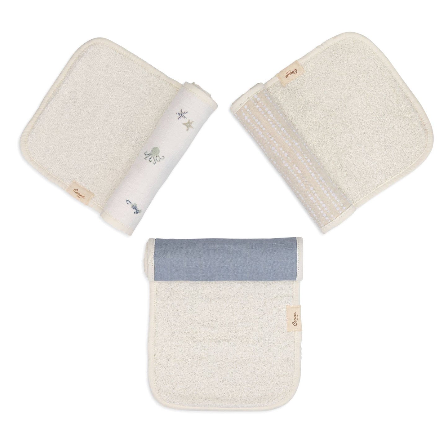 Cove 3-pc. Baby Burp Cloth Set (Ocean)