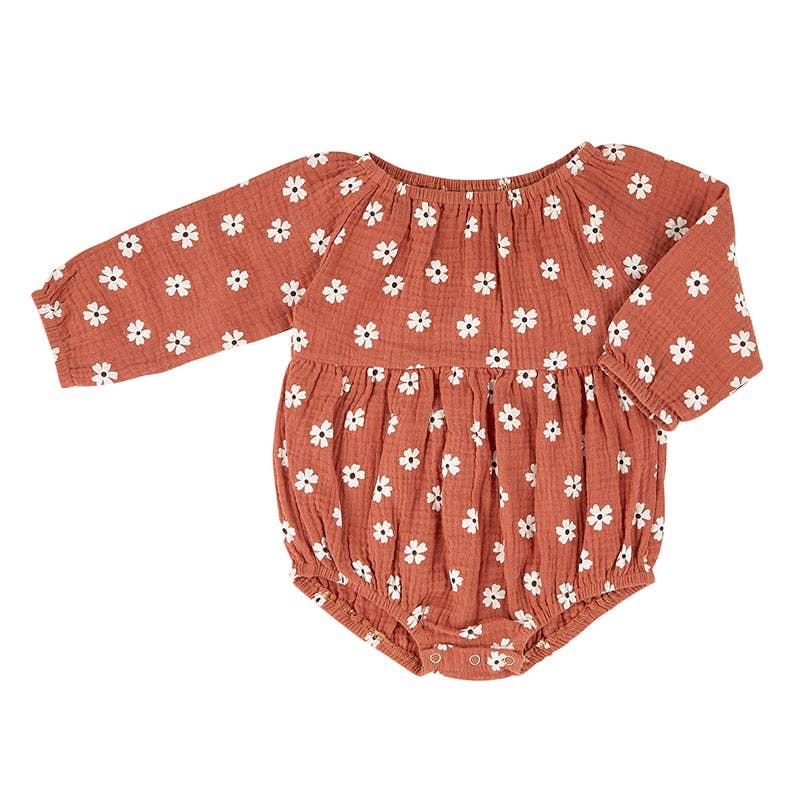 Long Sleeve Baby Romper - Floral