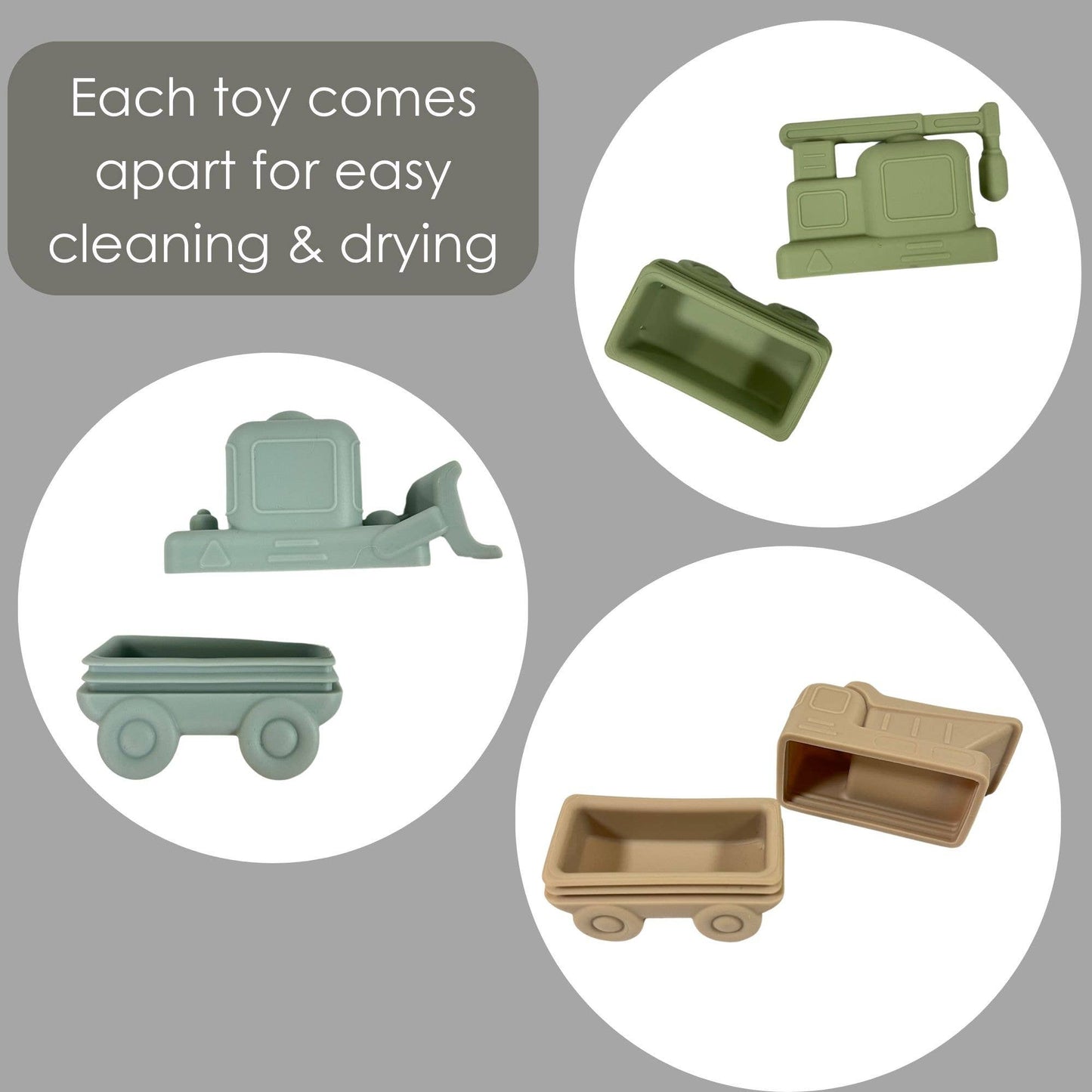 Construction Vehicles Mold-Free Bath Play Set!