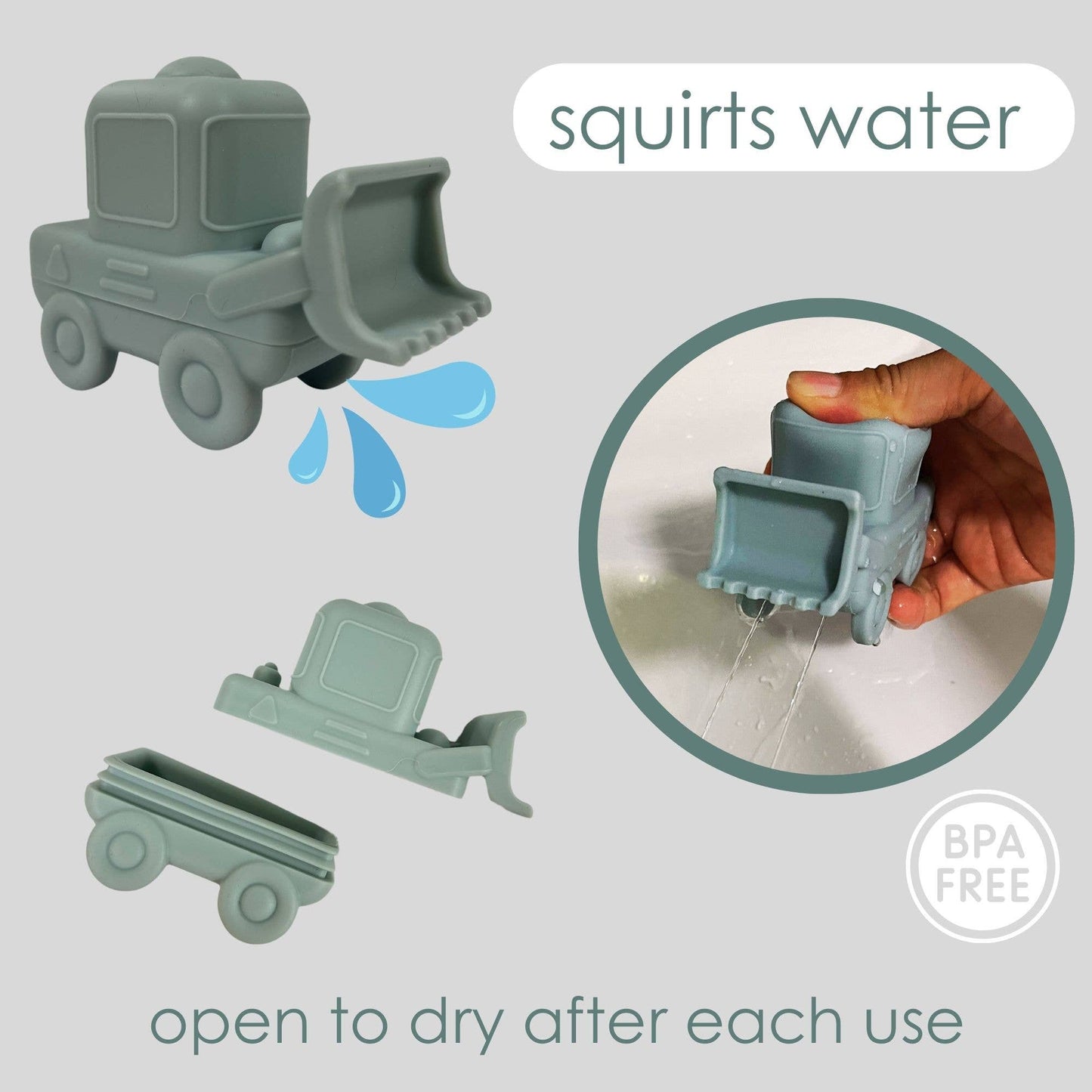 Construction Vehicles Mold-Free Bath Play Set!