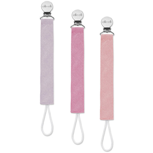 Pacifier Clips (set of 3): Flamingo