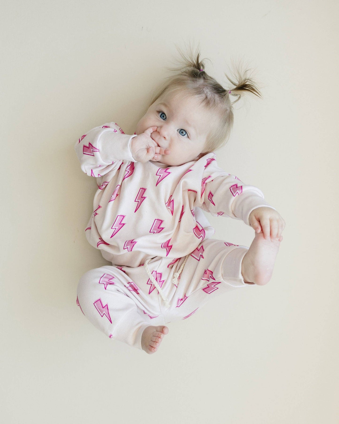 Jogger Set | Pink Bolts: 12-18M