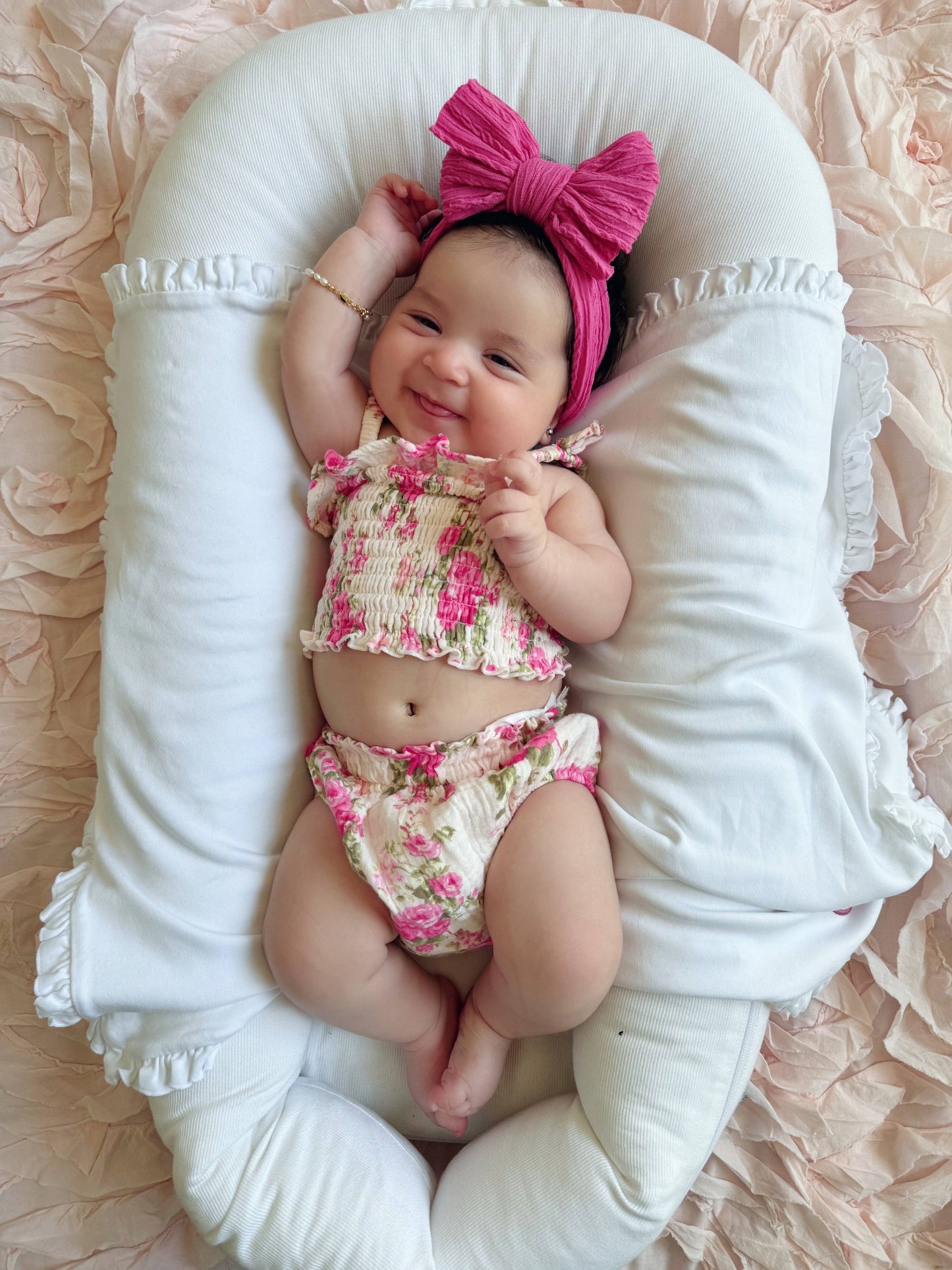Muslin Smocked Ruffle Top & Bloomer, Country Daydream
