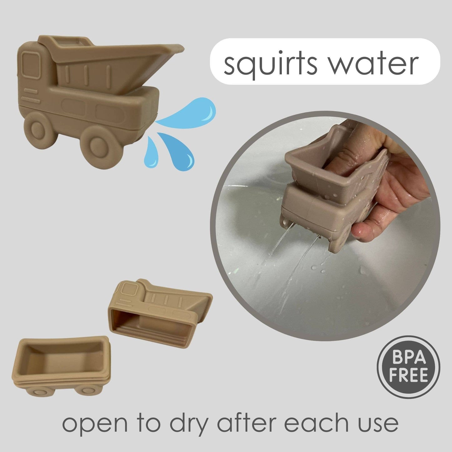 Construction Vehicles Mold-Free Bath Play Set!