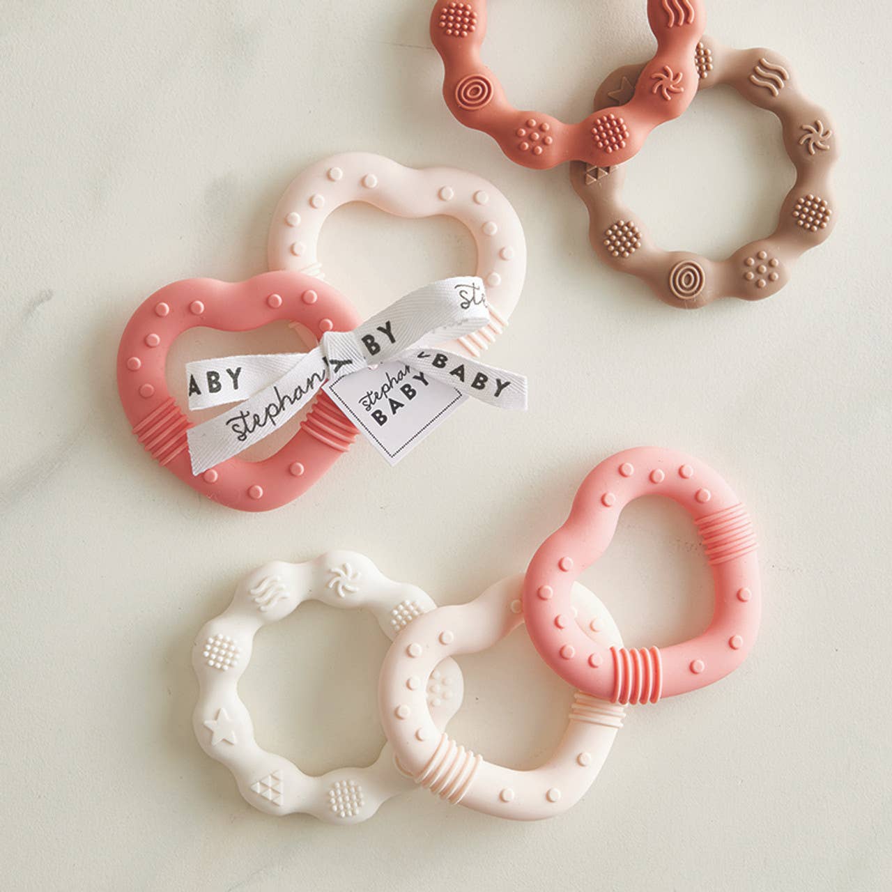 Teether - Pink Heart: Silicone / 3.5" Dia