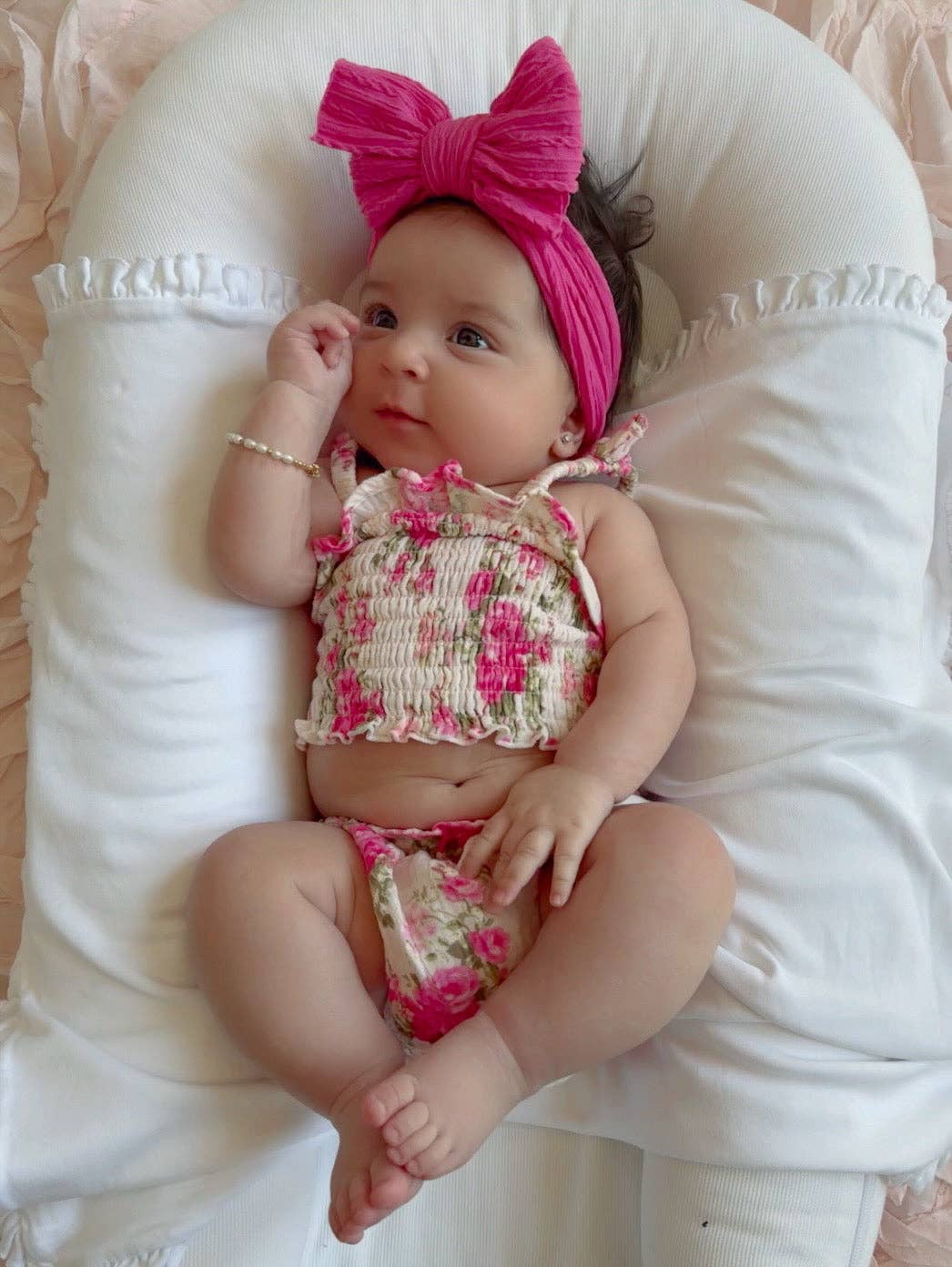 Muslin Smocked Ruffle Top & Bloomer, Country Daydream