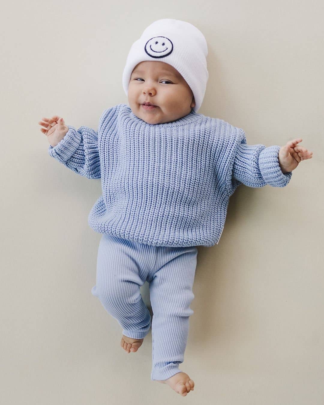 Smiley Baby & Kids' Beanie | White: Baby