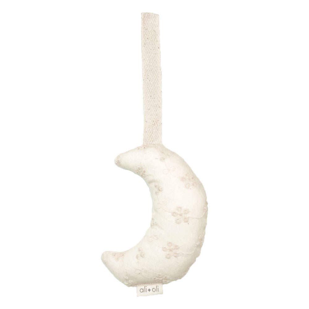 Plush Moon Pacifier Holder (Eyelet Flowers)