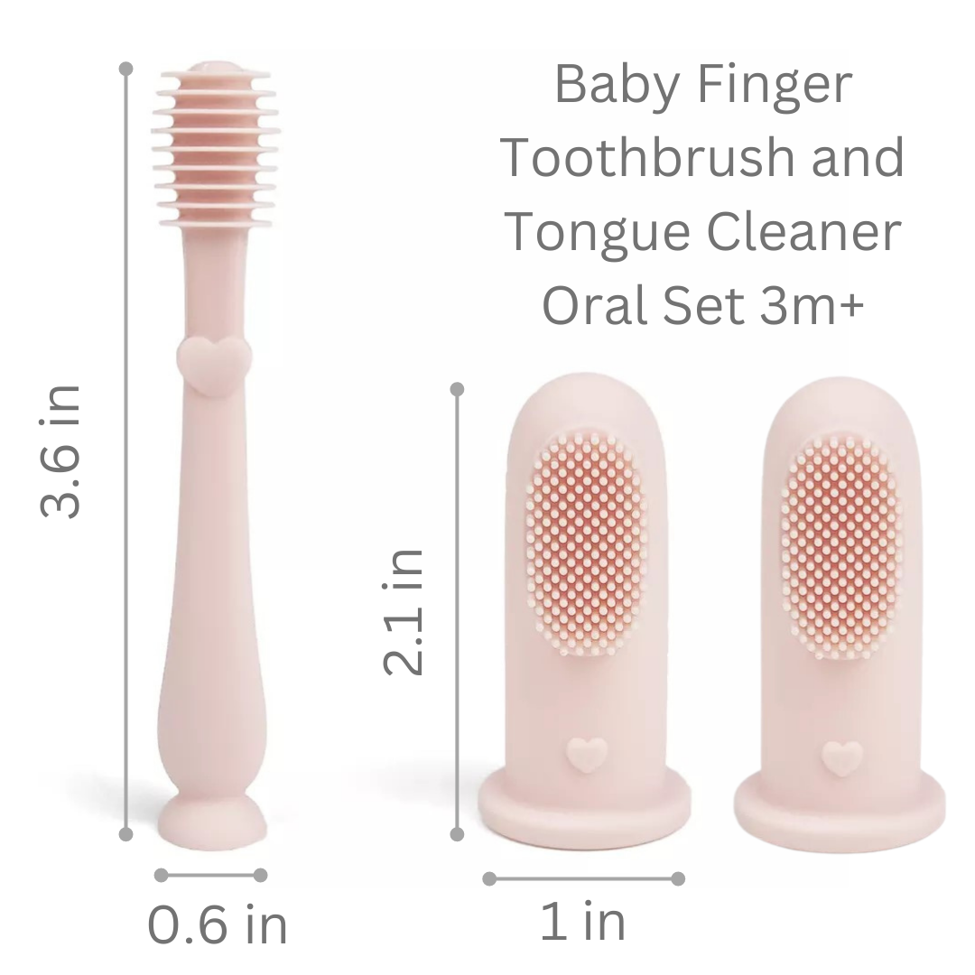 Baby Finger Toothbrush & Tongue Cleaner Oral Set 3m+ (Blush)