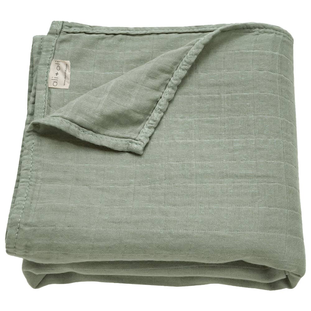 Bamboo Muslin Swaddle Blanket (Sage)