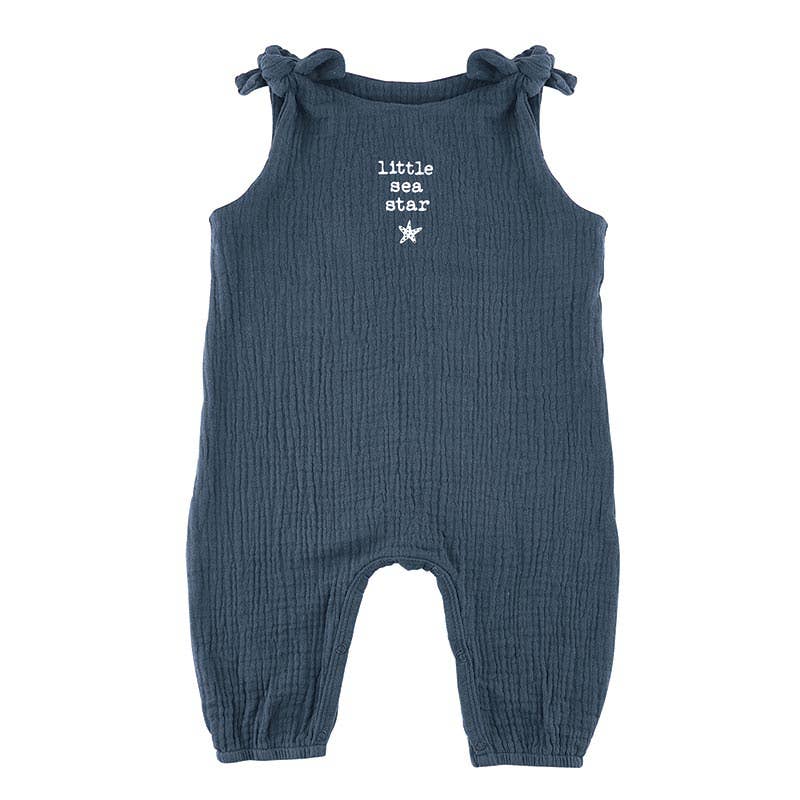 Overall Tie Romper - Little Sea Star: 6-12MO Baby