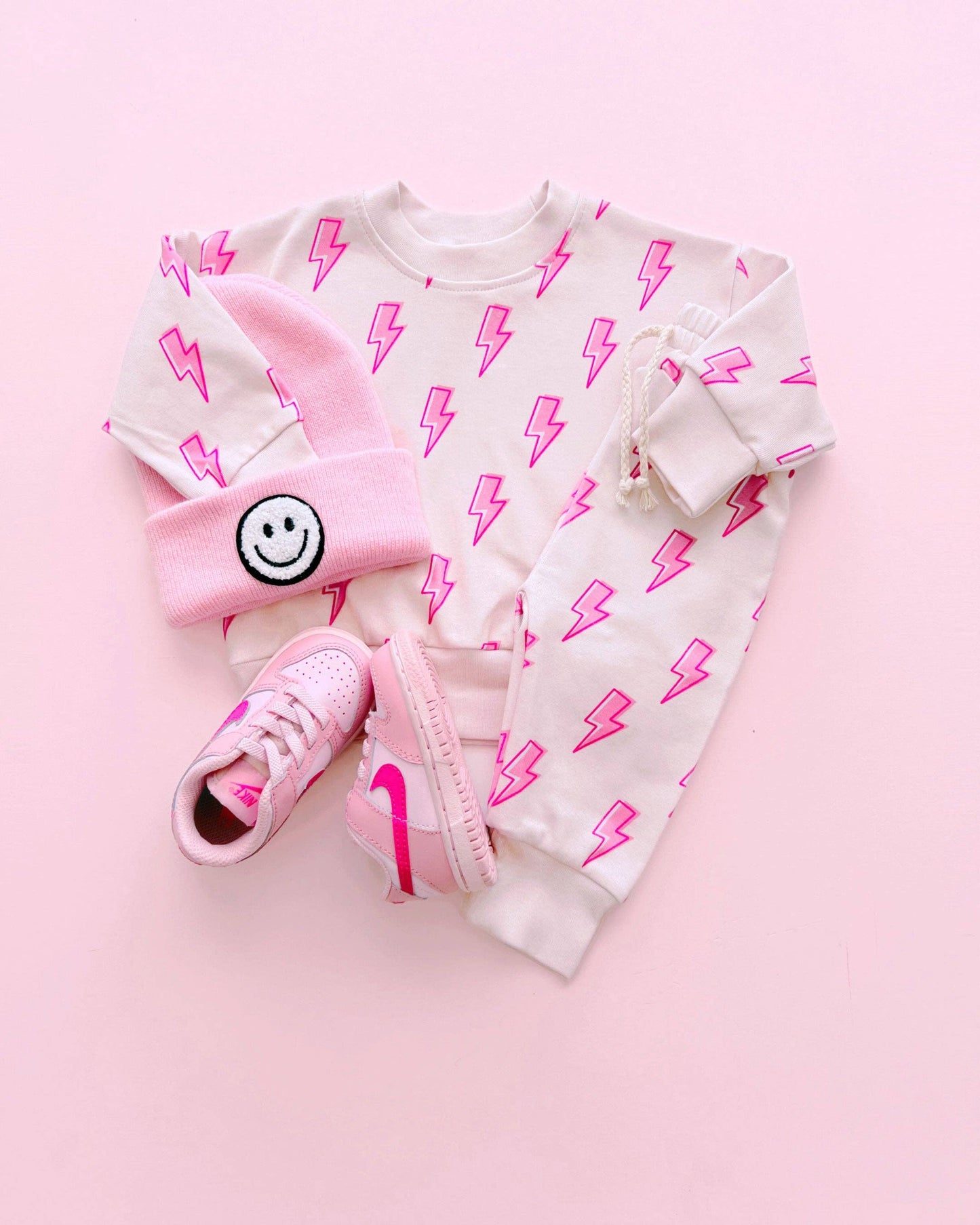 Jogger Set | Pink Bolts: 12-18M