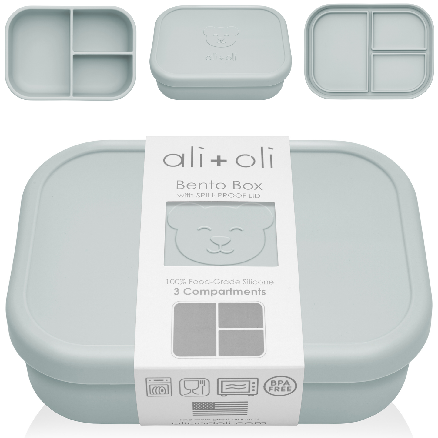 Leakproof Silicone Bento Box (Blue) Back to School