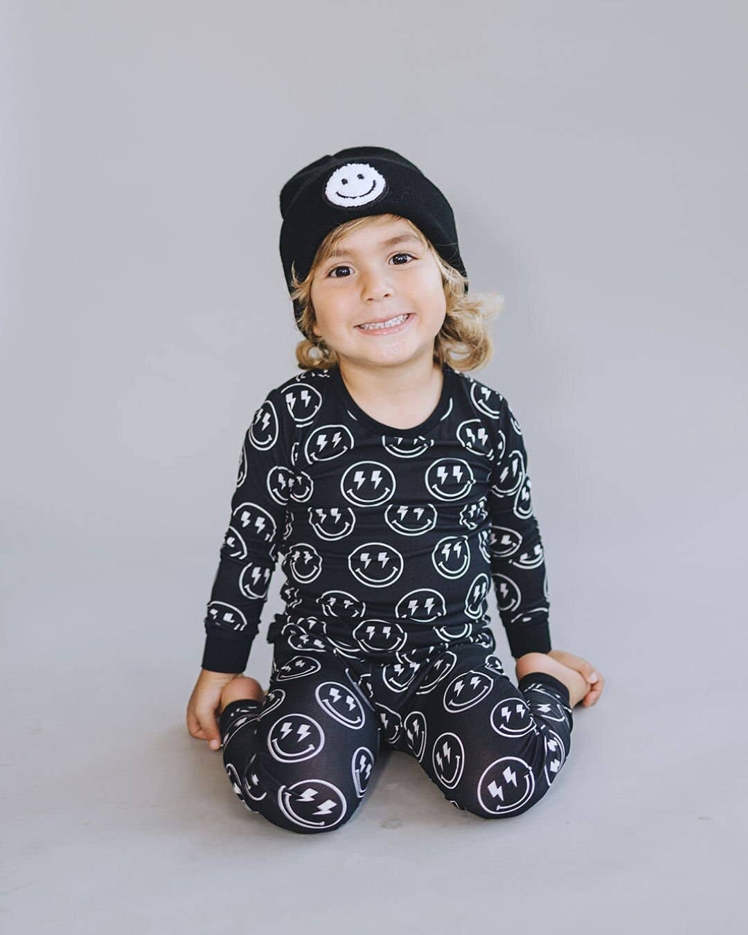 Smiley Baby Kids Beanie | Black: Toddler