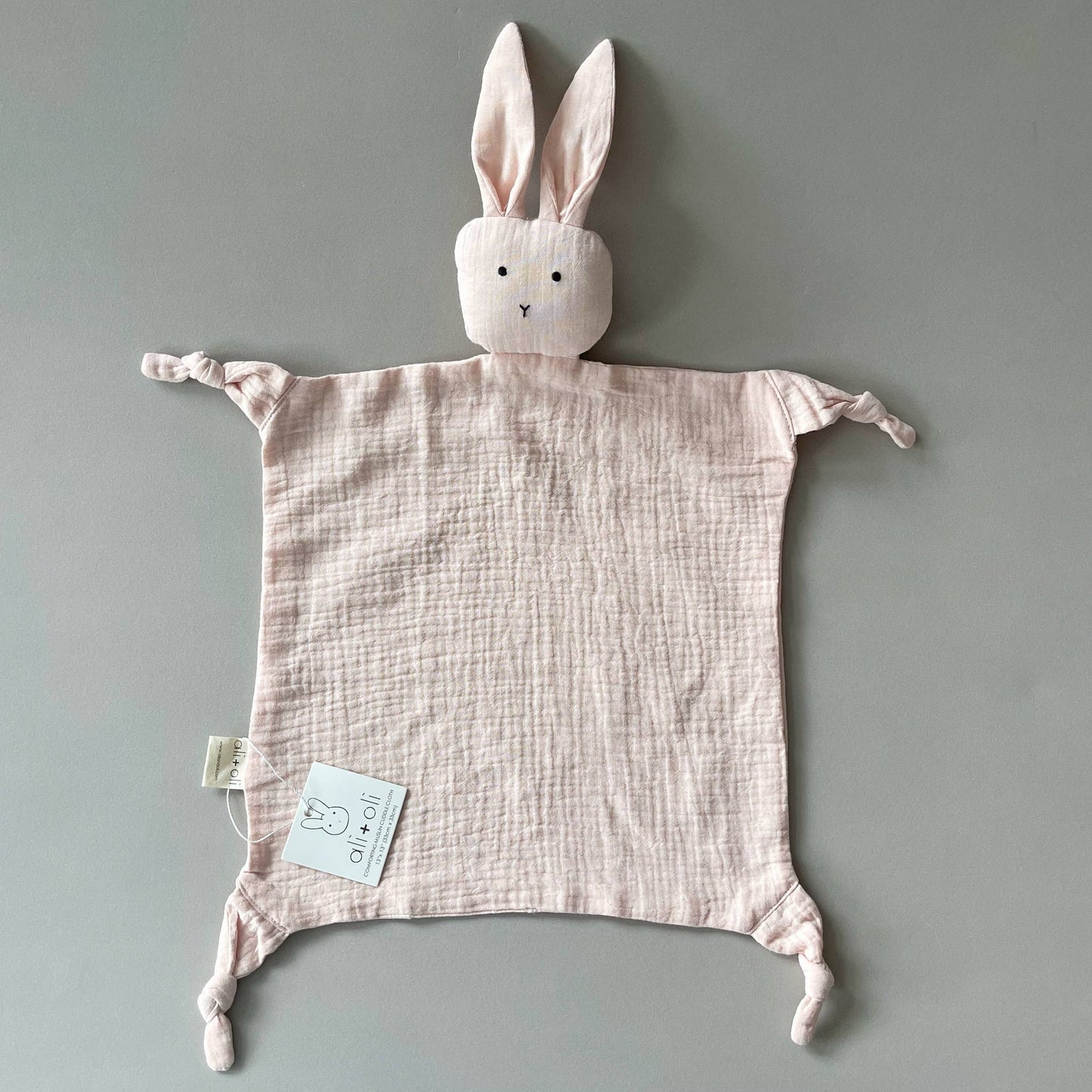 Cuddle Security Blanket Soft Muslin Cotton - Bunny (Pink)