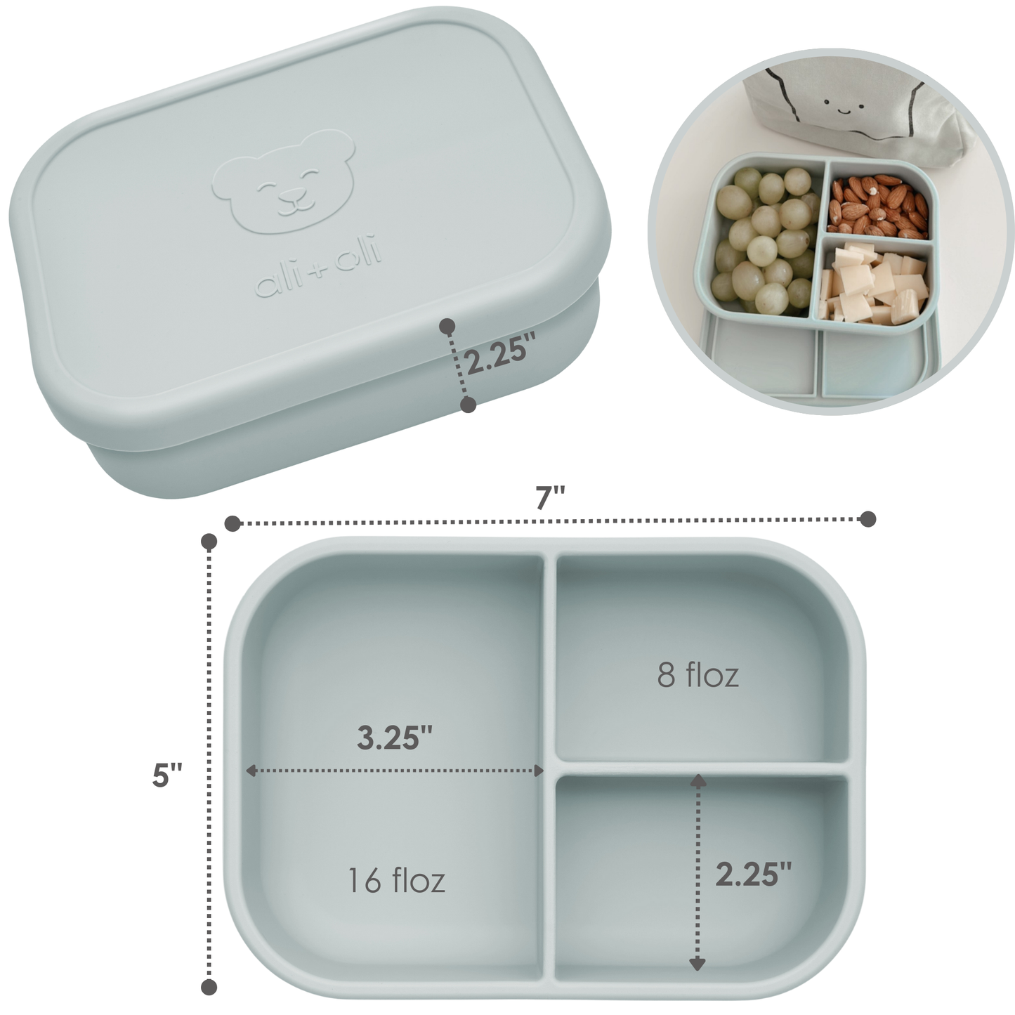 Leakproof Silicone Bento Box (Blue) Back to School