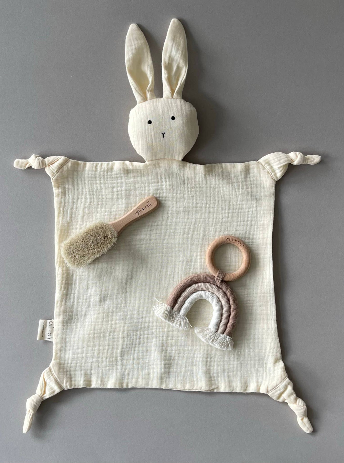 Cuddle Security Blanket Soft Muslin Cotton - Bunny (Natural)