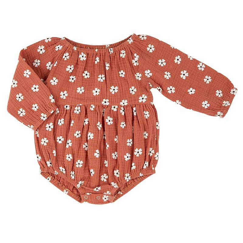 Long Sleeve Baby Romper - Floral