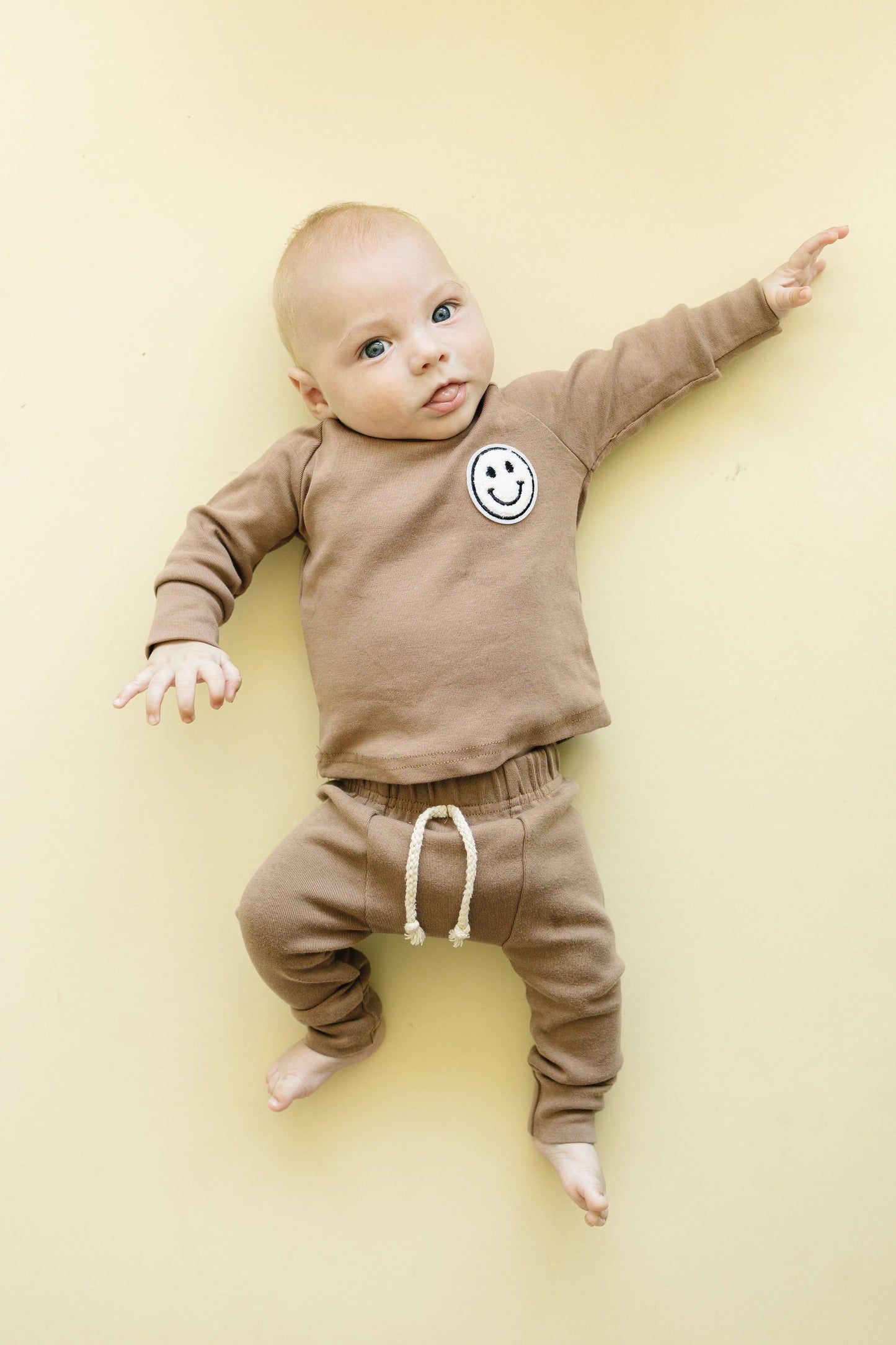 Lounge Set | Smiley Mocha: Baby 3-6M