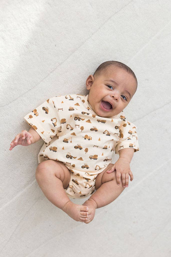 Short Sleeve Bubble Romper | Construction: 0/6M