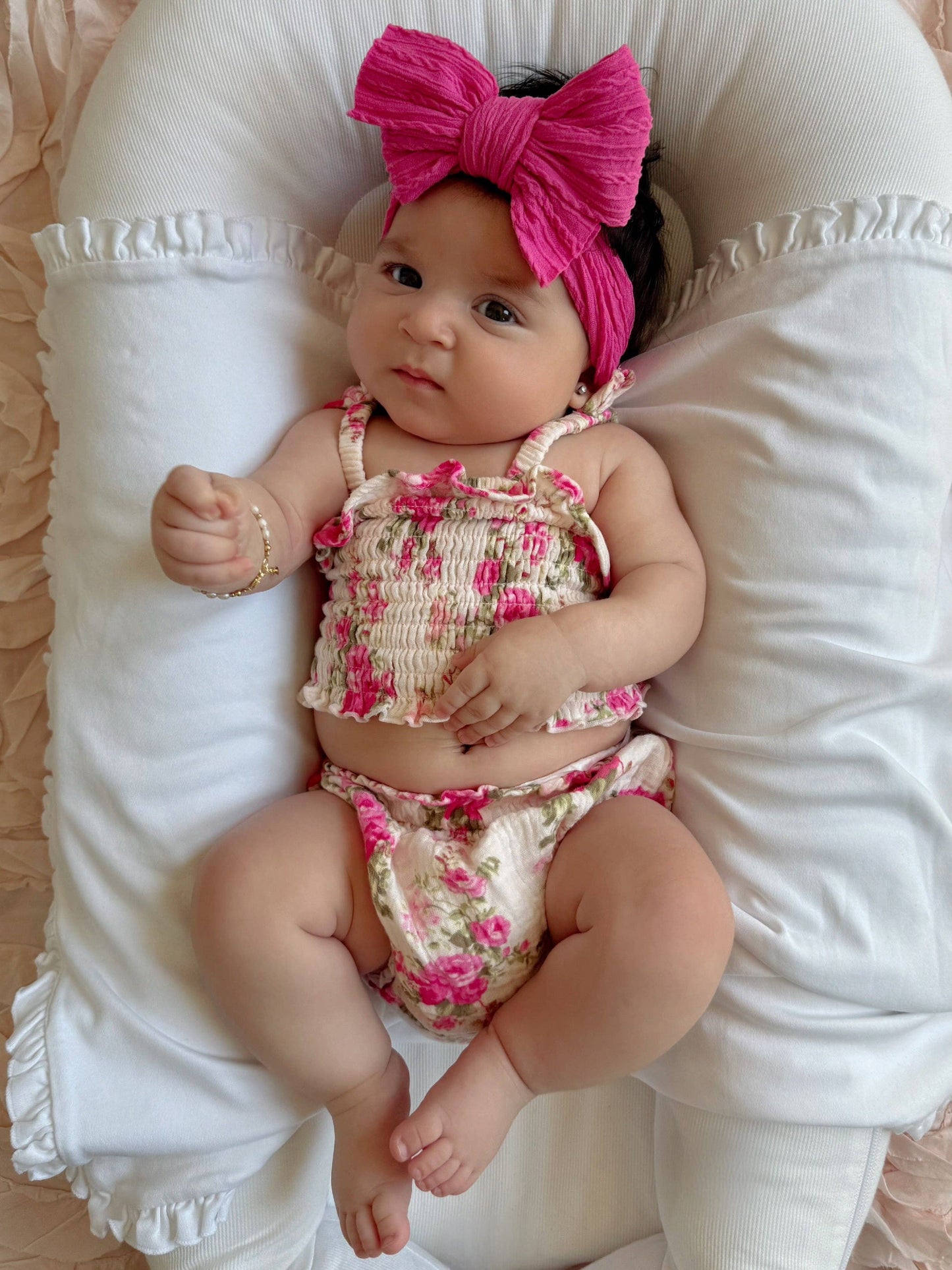 Muslin Smocked Ruffle Top & Bloomer, Daydream
