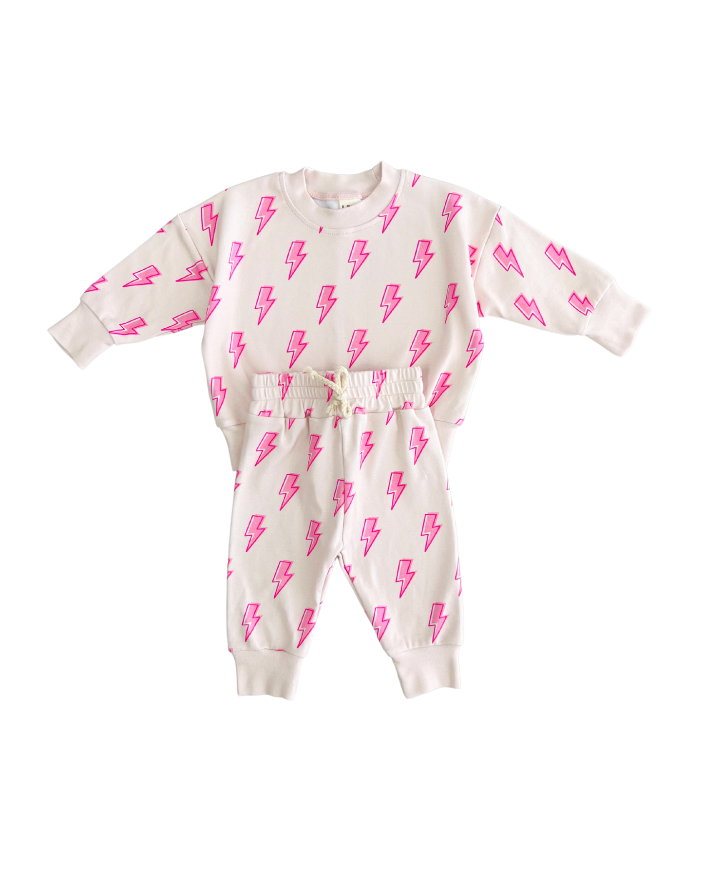 Jogger Set | Pink Bolts: 12-18M