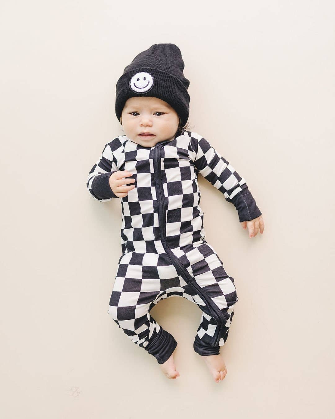 Smiley Baby & Kids Beanie | Black: Baby